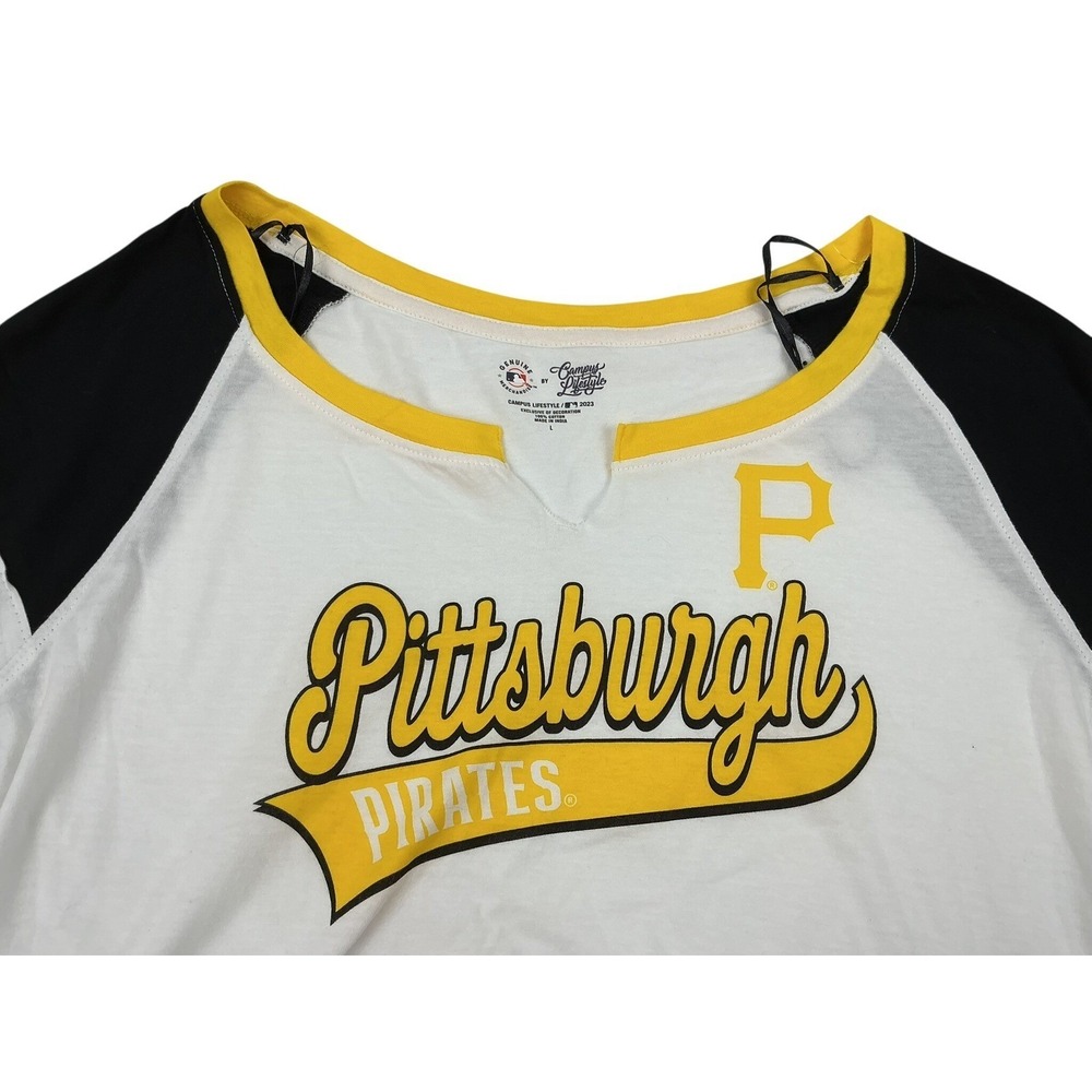 Pittsburgh Pirates Women's Raglan T Shirt Large MLB Genuine Merchandise - Picture 4 of 7